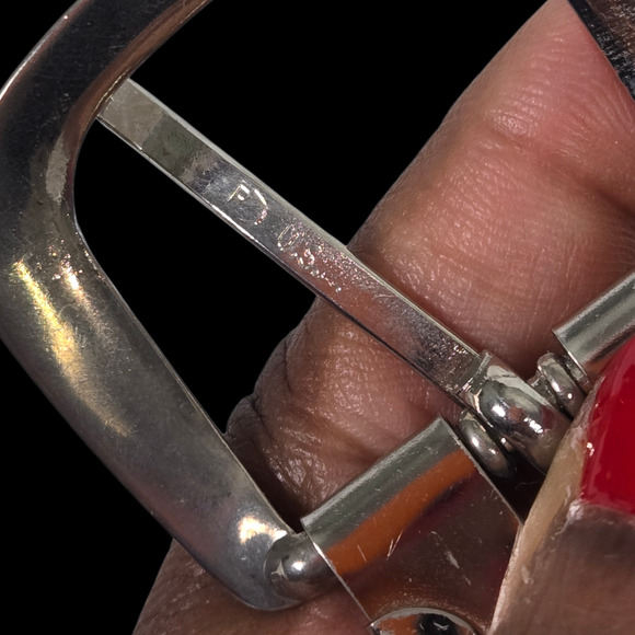 Vintage Mirror Segment Belt Silver Y2K Chrome Metal Shiny Futuristic Chic Small - Picture 5 of 16